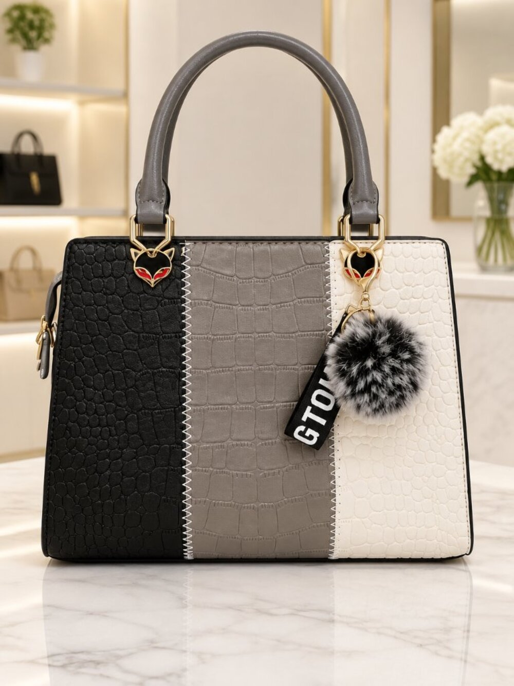 Fashion Handbag with Bag Charm